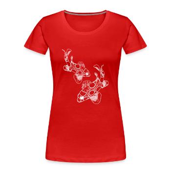 Poisson-clown vintage tacheté - T-shirt bio Premium Femme - rouge - Devant - Mia (176cm)