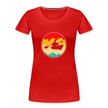 Retro Kanu - Frauen Premium Bio T-Shirt - Rot - Vorne - Mia (176cm)