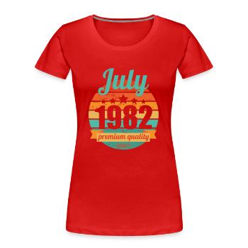 Geboren July 1982 40 Jahre 40er 40.Geburtstag - Frauen Premium Bio T-Shirt - Rot - Vorne - Mia (176cm)