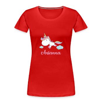 ARIANNA Pink Unicorn Novelty - Women's Premium Organic T-Shirt - red - Front - Mia (176cm)