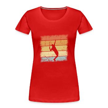 Tennisspieler - Frauen Premium Bio T-Shirt - Rot - Vorne - Mia (176cm)