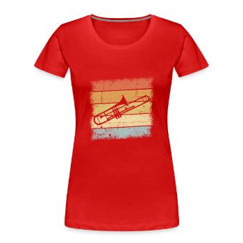 Posaunen Instrument - Frauen Premium Bio T-Shirt - Rot - Vorne - Mia (176cm)