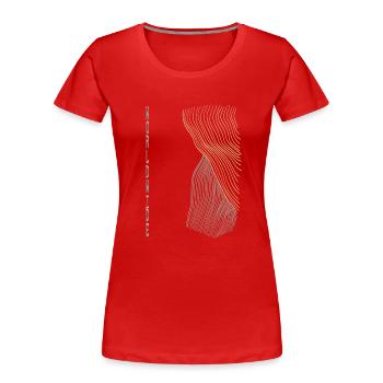 Weltweit Linien Kunst - Frauen Premium Bio T-Shirt - Rot - Vorne - Mia (176cm)