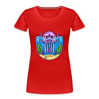 Méduse méduse du majeur Méduse - T-shirt bio Premium Femme - rouge - Devant - Mia (176cm)