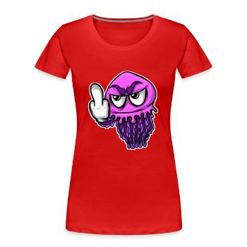 Méduse méduse du majeur Méduse - T-shirt bio Premium Femme - rouge - Devant - Mia (176cm)