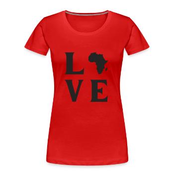 Aimer l’Afrique - T-shirt bio Premium Femme - rouge - Devant - Mia (176cm)