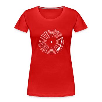 Vinyl Platte Plattenspieler Musik Fan - Frauen Premium Bio T-Shirt - Rot - Vorne - Mia (176cm)