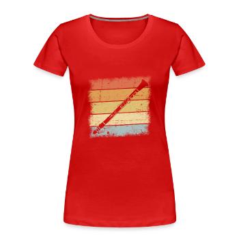 Klarinette - Frauen Premium Bio T-Shirt - Rot - Vorne - Mia (176cm)