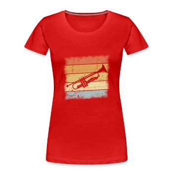 Trompete Instrument - Frauen Premium Bio T-Shirt - Rot - Vorne - Mia (176cm)