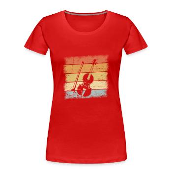 Violine - Frauen Premium Bio T-Shirt - Rot - Vorne - Mia (176cm)