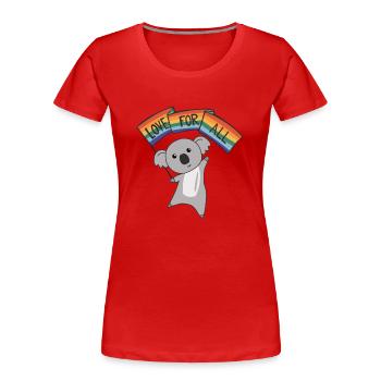 Rainbow Flag Gay Pride LGBTQ Koala süße Tiere - Frauen Premium Bio T-Shirt - Rot - Vorne - Mia (176cm)