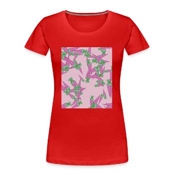 Cône de sucre - T-shirt bio Premium Femme - rouge - Devant - Mia (176cm)