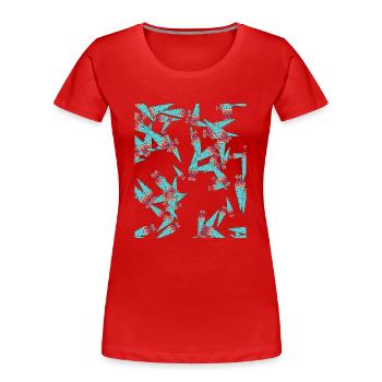 Cadeau d’inscription au cartable - T-shirt bio Premium Femme - rouge - Devant - Mia (176cm)