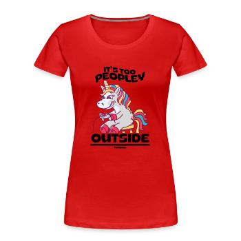C’est trop folklorique en dehors de la licorne de jeu - T-shirt bio Premium Femme - rouge - Devant - Mia (176cm)