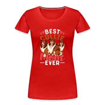 Dog Lovers Mother's Day Gift Dog Mama Collie - Women's Premium Organic T-Shirt - red - Front - Mia (176cm)
