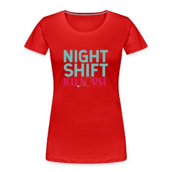 Nachtschicht Intensivkrankenschwester Intensiv - Frauen Premium Bio T-Shirt - Rot - Vorne - Mia (176cm)