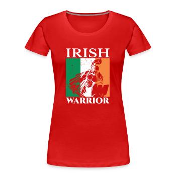 Irish Warrior Irish Ireland Irish Gaelic - Women's Premium Organic T-Shirt - red - Front - Mia (176cm)