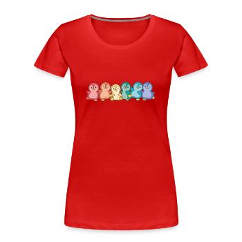 Rainbow Flag Gay Pride LGBTQ Pinguin süßer Pinguin - Frauen Premium Bio T-Shirt - Rot - Vorne - Mia (176cm)