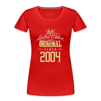 2004 limited edition - Frauen Premium Bio T-Shirt - Rot - Vorne - Mia (176cm)