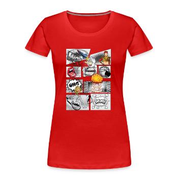 Comic Stil - Frauen Premium Bio T-Shirt - Rot - Vorne - Mia (176cm)