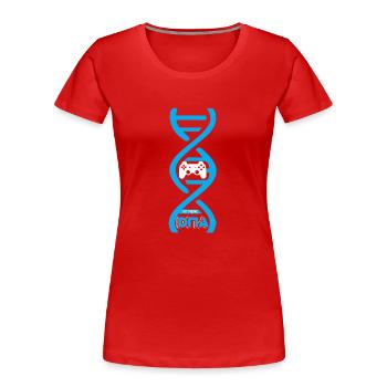 Gaming ist meine DNA Zocker Controller - Frauen Premium Bio T-Shirt - Rot - Vorne - Mia (176cm)