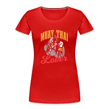 Muay Thai Liebhaber Kampfsport Kampf Kämpfer - Frauen Premium Bio T-Shirt - Rot - Vorne - Mia (176cm)
