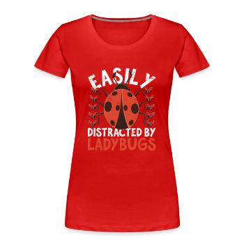 Tierliebhaber Geschenk Insekt Marienkäfer - Frauen Premium Bio T-Shirt - Rot - Vorne - Mia (176cm)