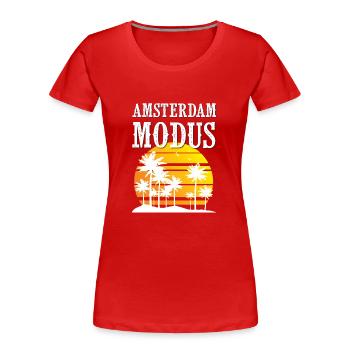 Amsterdam Modus - Frauen Premium Bio T-Shirt - Rot - Vorne - Mia (176cm)