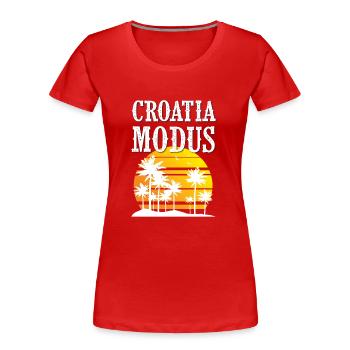 Croatia Modus - Frauen Premium Bio T-Shirt - Rot - Vorne - Mia (176cm)