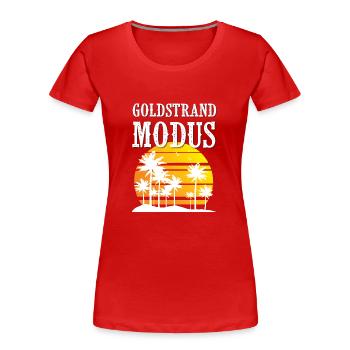 Goldstrand Modus - Frauen Premium Bio T-Shirt - Rot - Vorne - Mia (176cm)