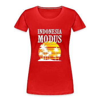 Indonesia Modus - Frauen Premium Bio T-Shirt - Rot - Vorne - Mia (176cm)