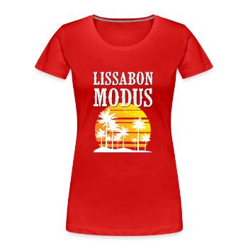 Lissabon Modus - Frauen Premium Bio T-Shirt - Rot - Vorne - Mia (176cm)