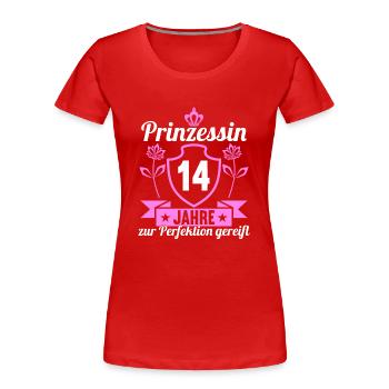 14. Geburtstag 14 Jahre Perfektion Prinzessin - Frauen Premium Bio T-Shirt - Rot - Vorne - Mia (176cm)
