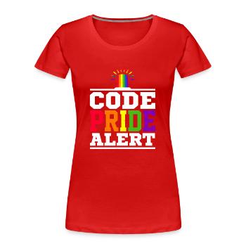 Code Pride Alert Bisexual Lesbian Love Asexual Tra - Frauen Premium Bio T-Shirt - Rot - Vorne - Mia (176cm)