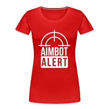 Aimbot Alert Cheater Hacker Gamer Streamer Zocken - Frauen Premium Bio T-Shirt - Rot - Vorne - Mia (176cm)