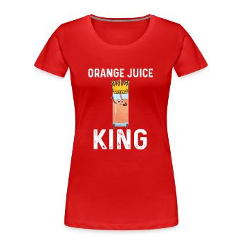 Orangensaft König - Frauen Premium Bio T-Shirt - Rot - Vorne - Mia (176cm)