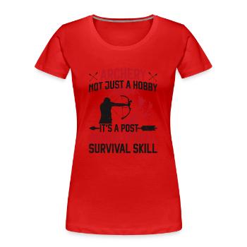 Archery Bow Archer Vintage Archery - Women's Premium Organic T-Shirt - red - Front - Mia (176cm)