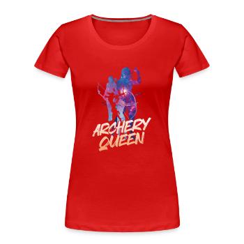 Archery Bow Archer Girl Stars - Women's Premium Organic T-Shirt - red - Front - Mia (176cm)