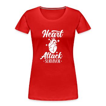 Survivant d’une crise cardiaque - T-shirt bio Premium Femme - rouge - Devant - Mia (176cm)