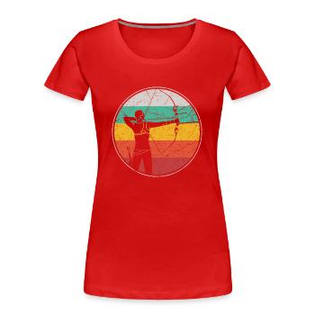 Archery Bow Archer Retro Vintage - Frauen Premium Bio T-Shirt - Rot - Vorne - Mia (176cm)