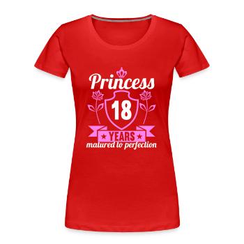 18 year old girl 18 bday Princess 18 birthday - Women's Premium Organic T-Shirt - red - Front - Mia (176cm)