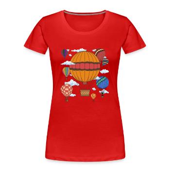 Heißluftballon - Frauen Premium Bio T-Shirt - Rot - Vorne - Mia (176cm)