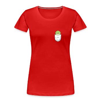 Kohl Brusttasche - Frauen Premium Bio T-Shirt - Rot - Vorne - Mia (176cm)