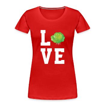 Liebe Kohl - Frauen Premium Bio T-Shirt - Rot - Vorne - Mia (176cm)
