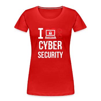 Ich Liebe Cybersecurity Hack Hacker IT Sicherheit - Frauen Premium Bio T-Shirt - Rot - Vorne - Mia (176cm)
