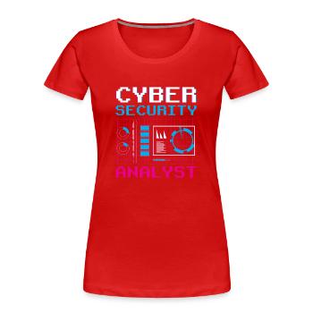 Cybersecurity Analyst IT Sicherheit Hacker Hack - Frauen Premium Bio T-Shirt - Rot - Vorne - Mia (176cm)