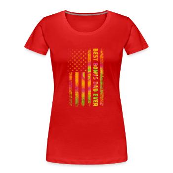 Best Bonus Dad ever - Women's Premium Organic T-Shirt - red - Front - Mia (176cm)