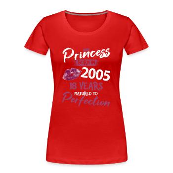 18th birthday 18 years perfection Princess 2005 - Women's Premium Organic T-Shirt - red - Front - Mia (176cm)