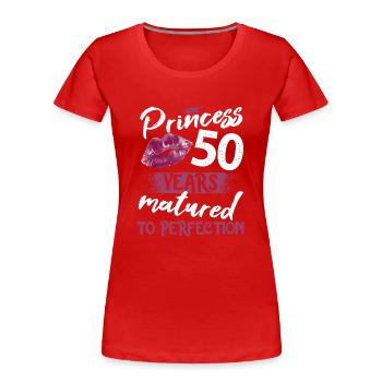 50 year old girl 50 bday Princess 50 birthday - Women's Premium Organic T-Shirt - red - Front - Mia (176cm)