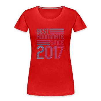 Meilleur colocataire depuis 2017 aimez vos colocataires - T-shirt bio Premium Femme - rouge - Devant - Mia (176cm)